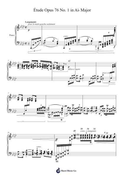 Étude Opus 76 No. 1 in A♭ Major Sheet Music by Charles-Valentin Alkan-Arr.Gunchi