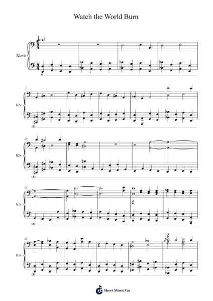 Watch the World Burn Sheet Music by Hans Zimmer/James Newton Howard-Arr.Beague Kinglor