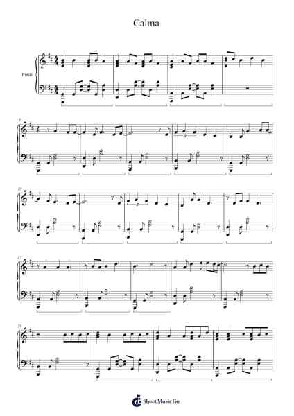 Calma Sheet Music by Pedro Capó-Arr.Mollpag