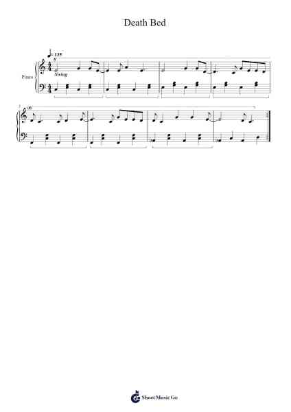 Death Bed Sheet Music by PowFu/beabadoobee-Arr.Markthur