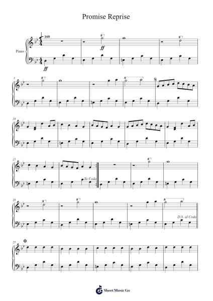 Promise Reprise Sheet Music by 刘宪华-Arr.Bilmons Magmeg