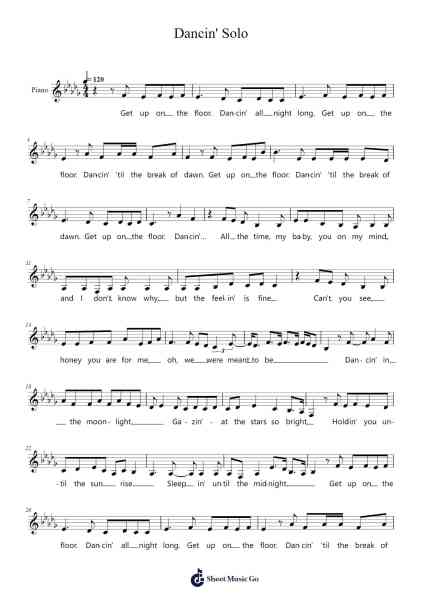 Dancin' Solo Sheet Music by Aaron Smith/Luvli/KRONO-Arr.Duttnin Moulnorth