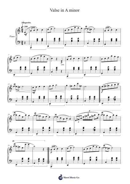 Valse in A Minor, B. 150 Sheet Music by Frédéric Chopin-Arr.Norther