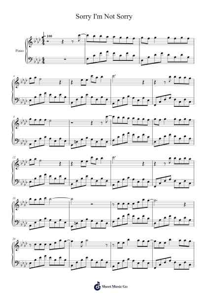 Sorry I'm Not Sorry Monsta X Piano Cover Sheet Music by Sofi's Piano-Arr.Cherlian Zimreed