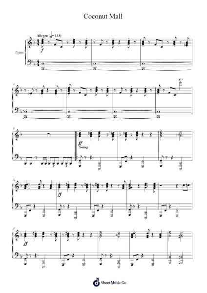 Coconut Mall Sheet Music by undefined-Arr.Carrnie