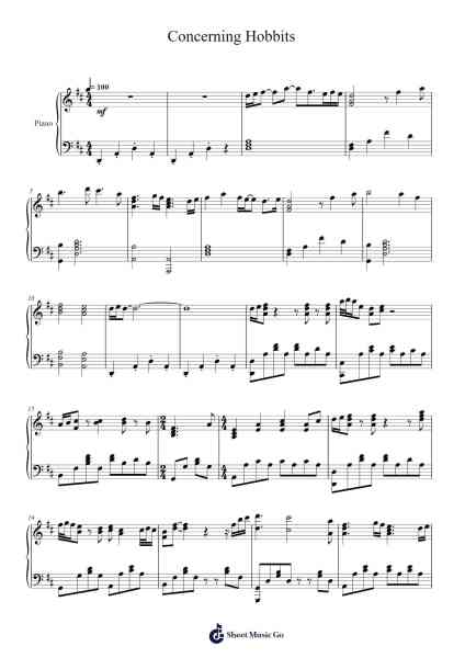 Concerning Hobbits Sheet Music by Howard Shore-Arr.Brandwight Gillget