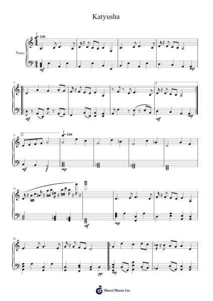 Katyusha Sheet Music by Nikita-Arr.Dawny