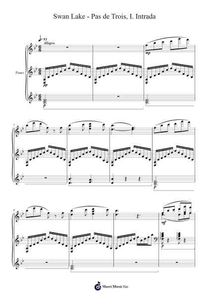Swan Lake - Pas de Trois, I. Intrada 樂譜由 undefined - 編曲 Phiphrey Bowthey