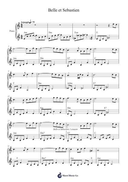 Belle et Sebastien Sheet Music by undefined-Arr.Efbin Kimsie