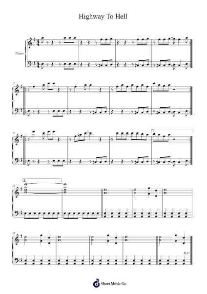 Highway To Hell Sheet Music by undefined-Arr.Rooven