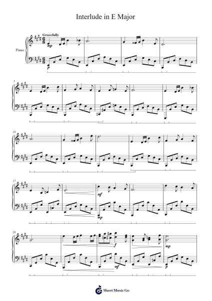 Interlude in E Major Sheet Music by Brucechel Finwell-Arr.Diabaird