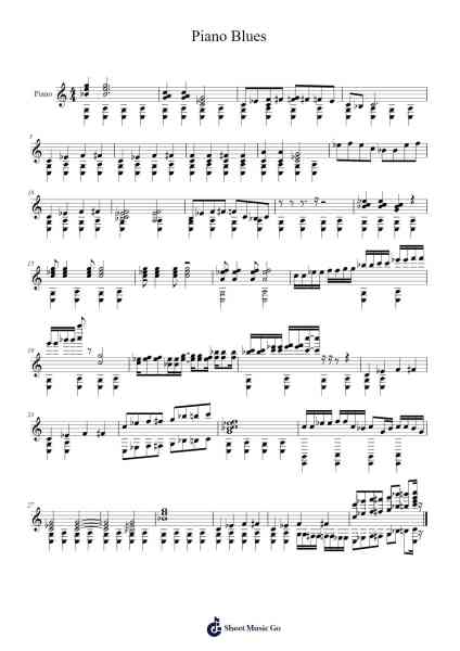 Piano Blues Sheet Music by Johannes Hille-Arr.Phoeser