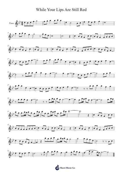 While Your Lips Are Still Red Sheet Music by Ełëni Kønstâ-Arr.Thodoreien