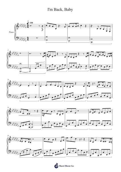 I'm Back, Baby Sheet Music by Molkay-Arr.Elroygale Whvan
