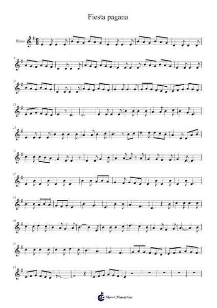 Fiesta pagana Sheet Music by undefined-Arr.Chauburne Fowblair