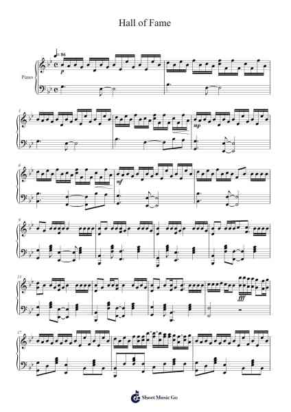 Hall of Fame Sheet Music by undefined-Arr.Blyder