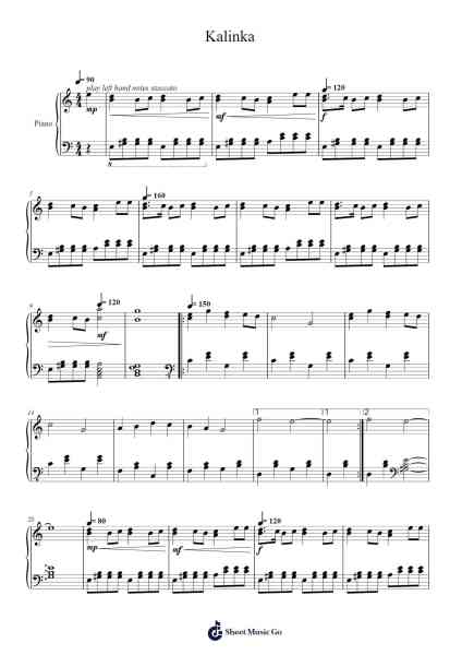 Kalinka Sheet Music by undefined-Arr.Wrighttab