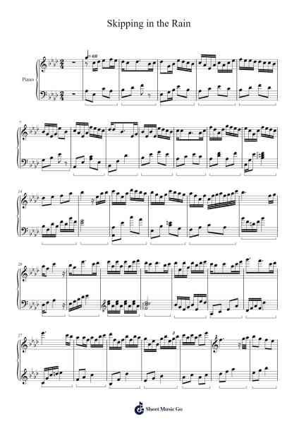 Skipping in the Rain Sheet Music by Wolflor Coltrid-Arr.Huttling Blithebelle