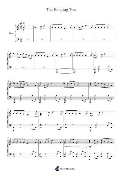 The Hanging Tree Ноты для фортепиано от Nicholas Thing-Arr.Consdrow
