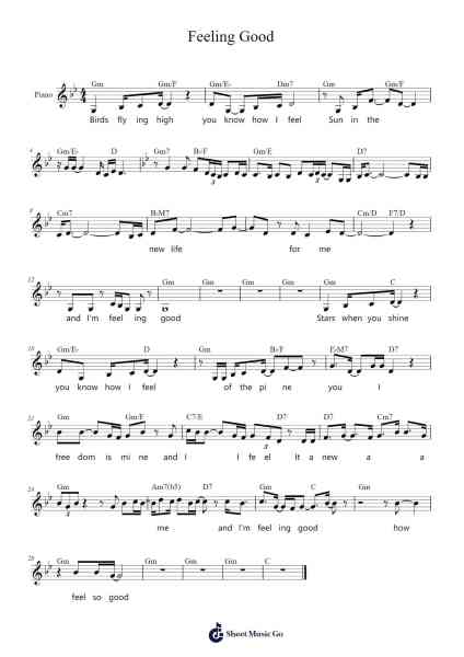 Feeling Good Sheet Music by undefined-Arr.Sidser