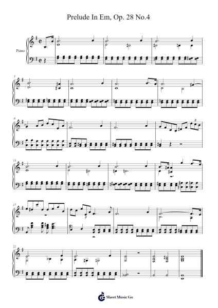 Prelude in E Minor, Op. 28 No. 4 Sheet Music by Frédéric Chopin-Arr.Stilfey Fitznise