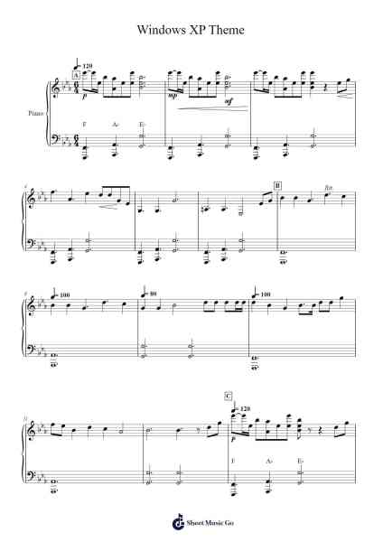 Windows XP Theme Sheet Music by undefined-Arr.Nestowe Yorkse