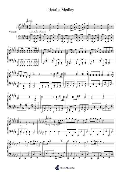 Hetalia Medley Sheet Music by undefined-Arr.Efbin Kimsie