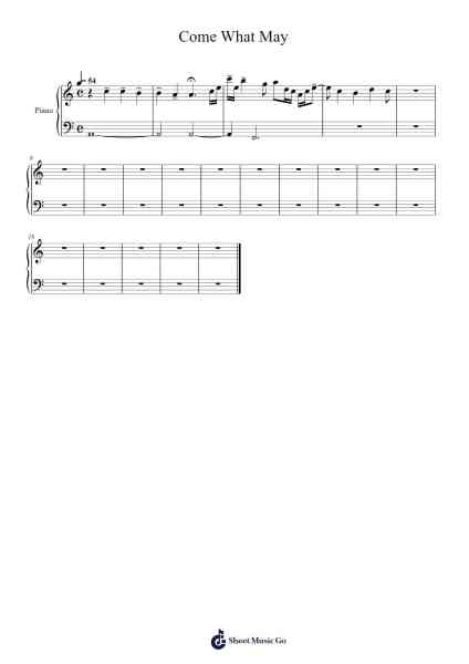 Come What May Sheet Music by David Baerwald-Arr.Rares