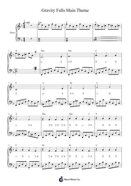 Gravity Falls Main Theme Sheet Music by undefined-Arr.Gorliz
