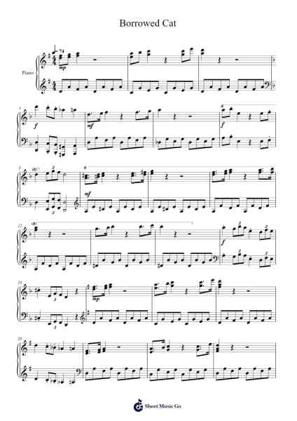 Borrowed Cat Sheet Music by undefined-Arr.Pipril