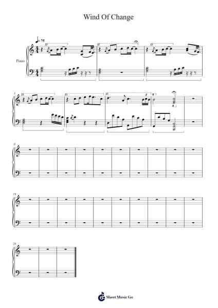 Wind Of Change Musica per pianoforte di Klaus Meine - Arr.Fosil Johnlind