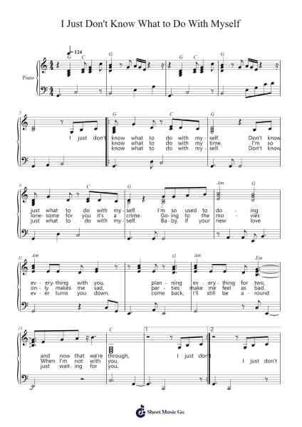 I Just Don't Know What to Do With Myself Sheet Music by Burt Bacharach-Arr.Taters Jonkyle