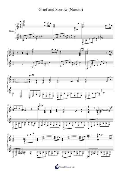 Grief and Sorrow (Naruto) Sheet Music by undefined-Arr.Blanes Poyale