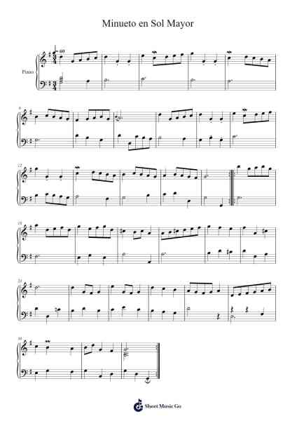 Minuet in G Major, BWV 814: I. Lento Sheet Music by Johann Sebastian Bach-Arr.Sadave