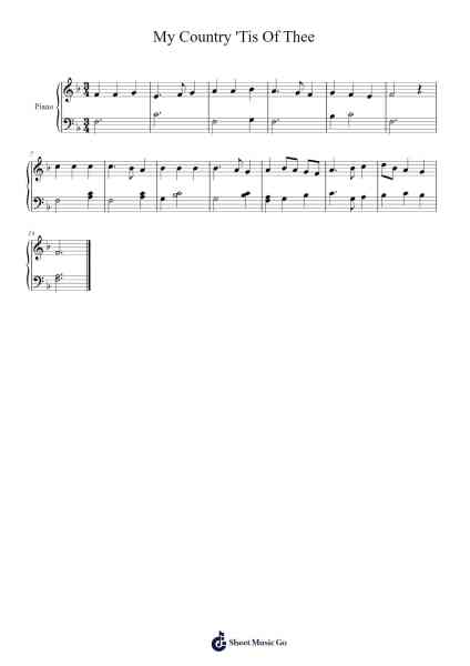 My Country 'Tis Of Thee Sheet Music by Henry Carey-Arr.Raemen