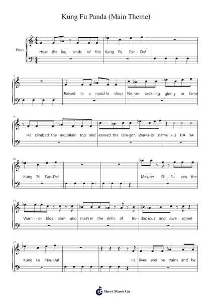 Kung Fu Panda (Main Theme) Sheet Music by undefined-Arr.Sibylpham Surfer