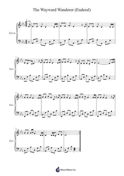 The Wayward Wanderer (Enderal) Sheet Music by Change of Key-Arr.Keatsstowe Meyonng