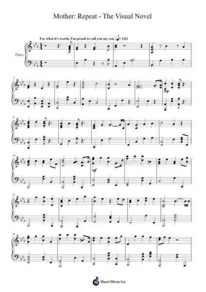 Mother: Repeat - The Visual Novel Sheet Music by Shirokoi-Arr.Glennthus