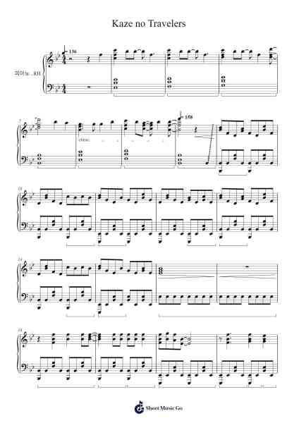 Kaze no Travelers Sheet Music by Mizuno Saaya-Arr.Betle
