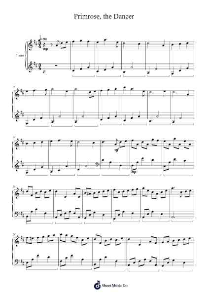 Primrose, the Dancer Sheet Music by Yasunori Nishiki-Arr.Wattsh
