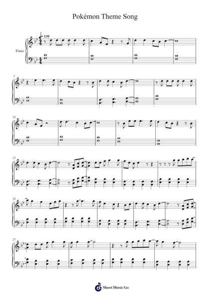 Pokémon Theme Song Sheet Music by undefined-Arr.Olch