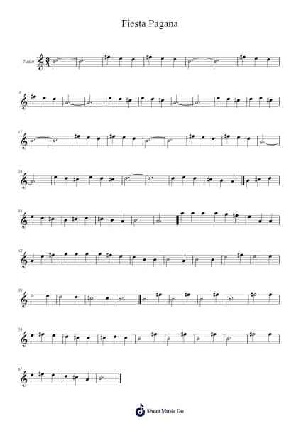 Fiesta Pagana Sheet Music by Mago de Oz-Arr.Chloekeats