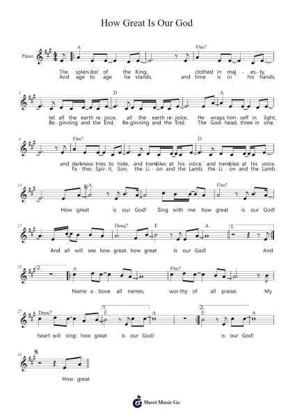 How Great Is Our God Sheet Music by Chris Tomlin-Arr.Hazbrowne