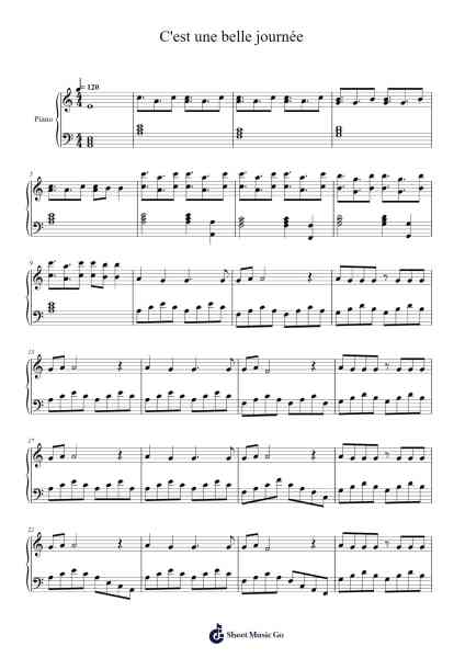 C'est une belle journée Sheet Music by Laurent Boutonnat-Arr.Yvettenat Iveshall
