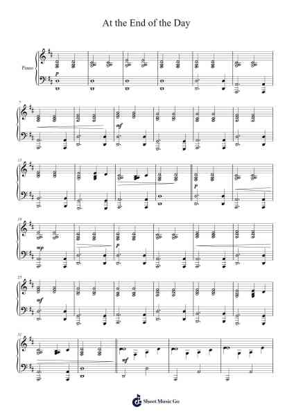 At the End of the Day Sheet Music by Kentley-Arr.Hughgee