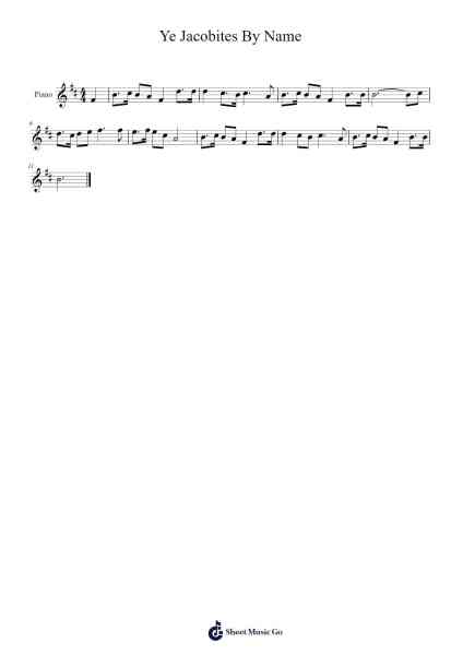 Ye Jacobites By Name Sheet Music by Eddie Reader-Arr.Doyvan Kipholmes