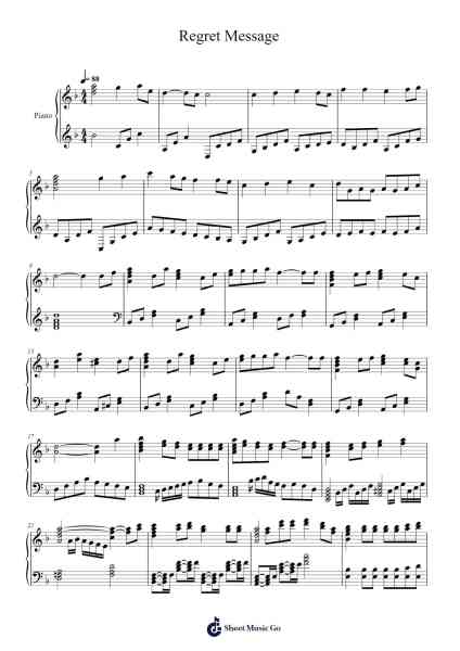 Regret Message Sheet Music by Shelpag Cromlass-Arr.Lencher Jameswyatt