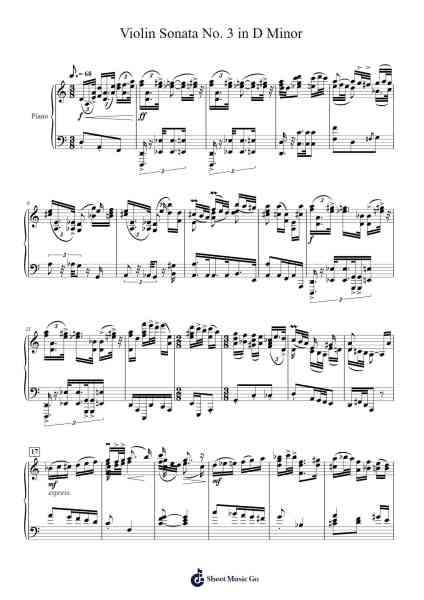 Violin Sonata No. 3 in D Minor, BWV 1003 Sheet Music by Johann Sebastian Bach-Arr.Oisenrob Clyger