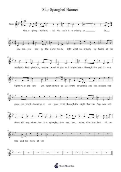 The Star-Spangled Banner Sheet Music by John Stafford Smith-Arr.Yedle Adelo