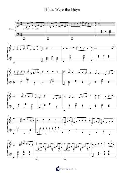 Those Were the Days Sheet Music by Paullace Bores-Arr.Beardfaithe Kirkbia